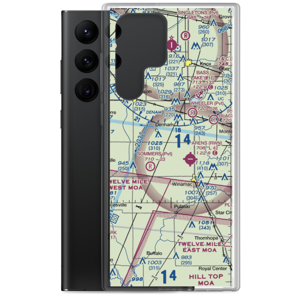 Graves Landing Strip (0IN3) VFR Sectional Samsung Case Samsung Galaxy S22 Ultra model shown