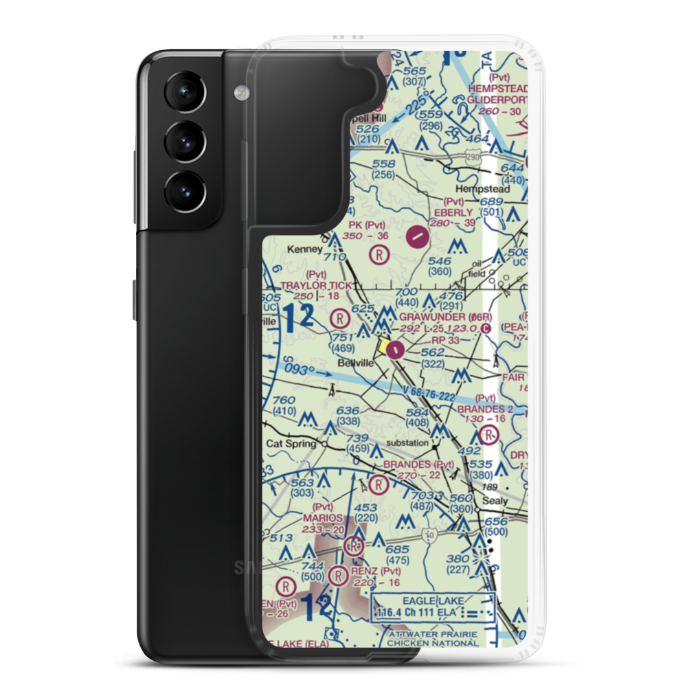 Grawunder Field (06R) VFR Sectional Samsung Case Samsung Galaxy S21 Plus model shown
