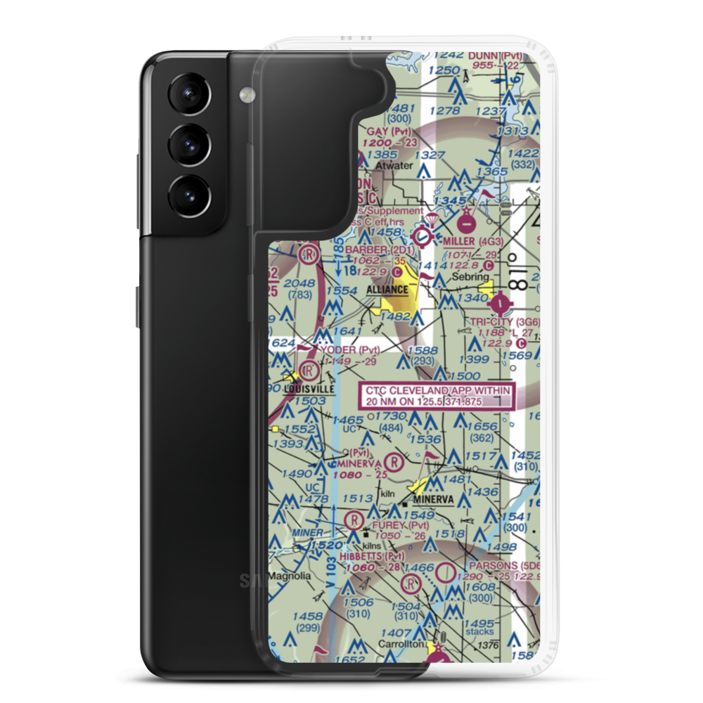 Gray Airport (OH32) VFR Sectional Samsung Case Samsung Galaxy S21 Plus model shown