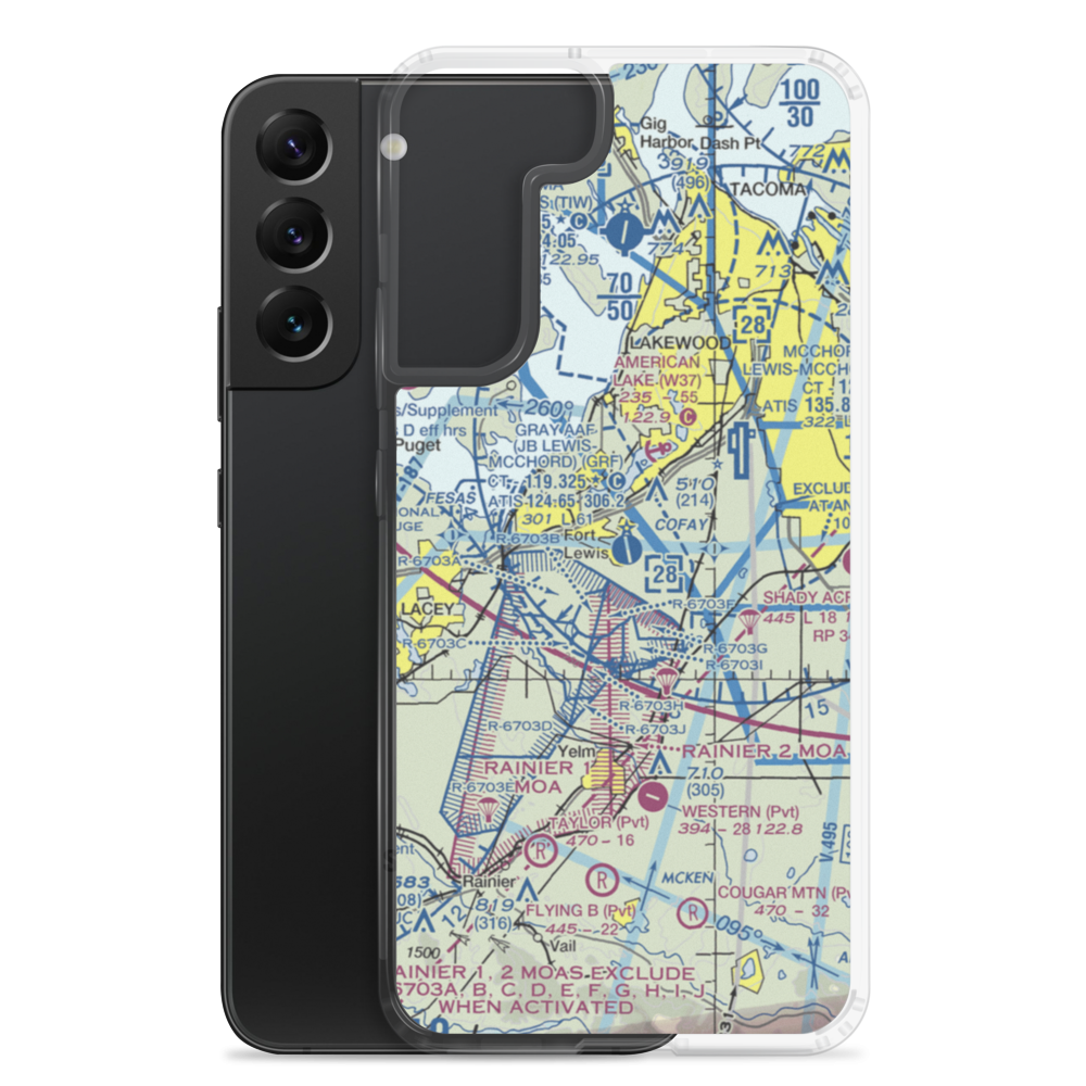Gray Army Air Field (GRF) VFR Sectional Samsung Case Samsung Galaxy S22 Plus model shown