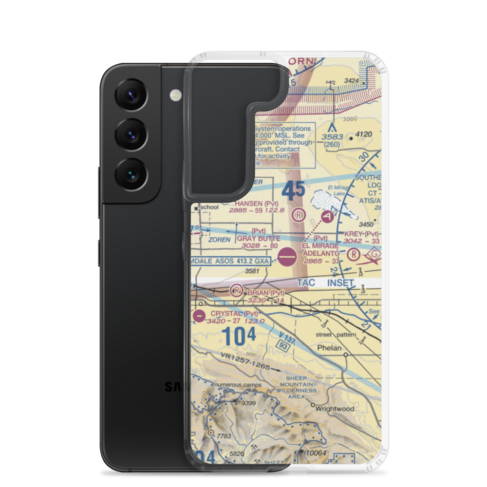 Gray Butte Field (04CA) VFR Sectional Samsung Case Samsung Galaxy S22 model shown