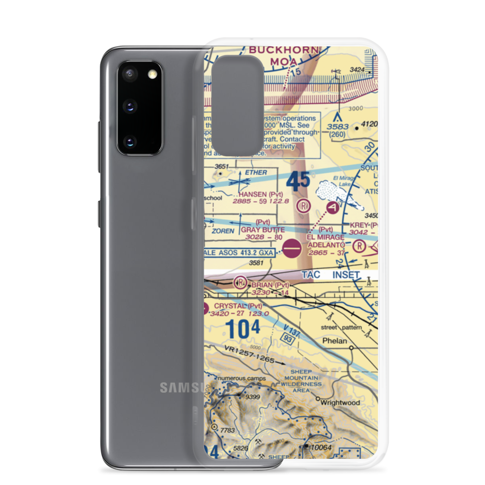 Gray Butte Field (04CA) VFR Sectional Samsung Case Samsung Galaxy S20 model shown