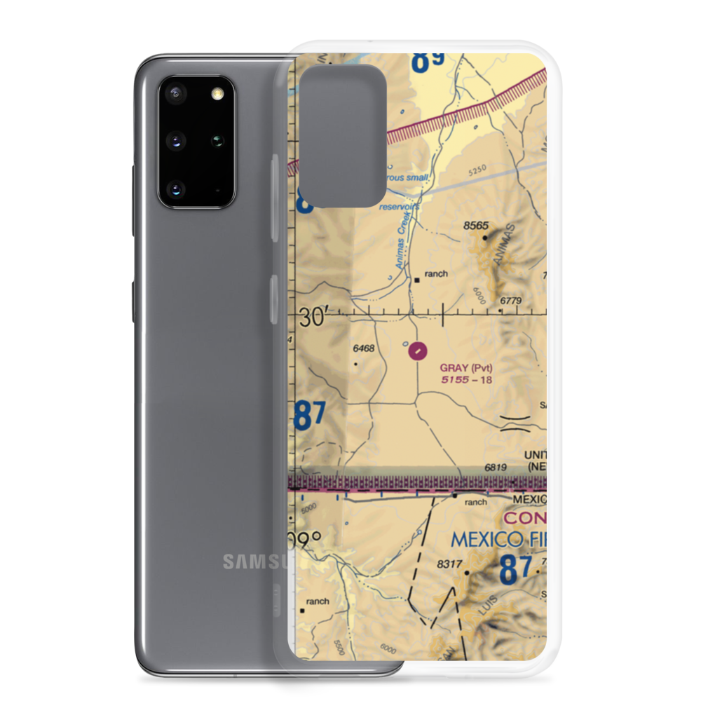 Gray Ranch Airport (NM64) VFR Sectional Samsung Case Samsung Galaxy S20 Plus model shown