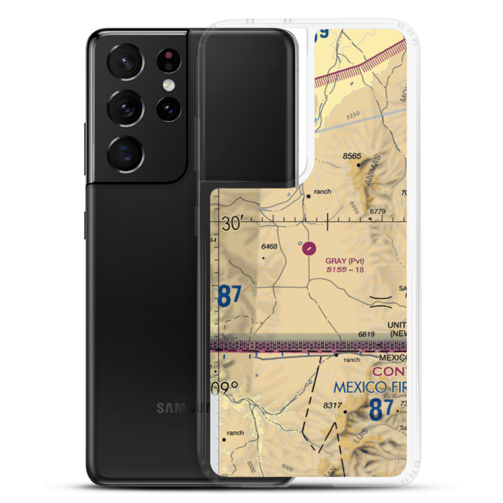 Gray Ranch Airport (NM64) VFR Sectional Samsung Case Samsung Galaxy S21 Ultra model shown