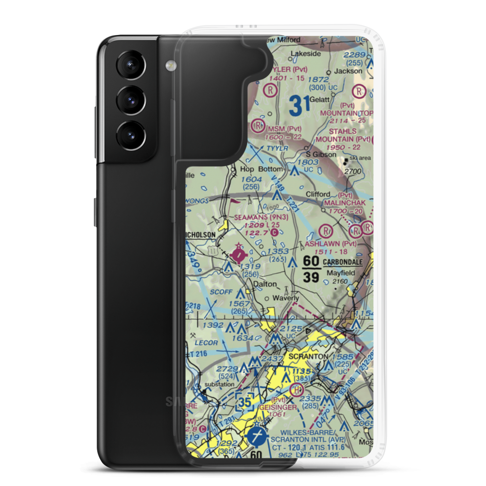 Grayce Farms Airport (PA82) VFR Sectional Samsung Case Samsung Galaxy S21 Plus model shown