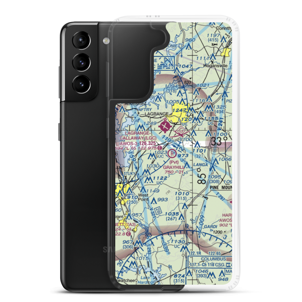 Grayhill Airport (GA98) VFR Sectional Samsung Case Samsung Galaxy S21 Plus model shown