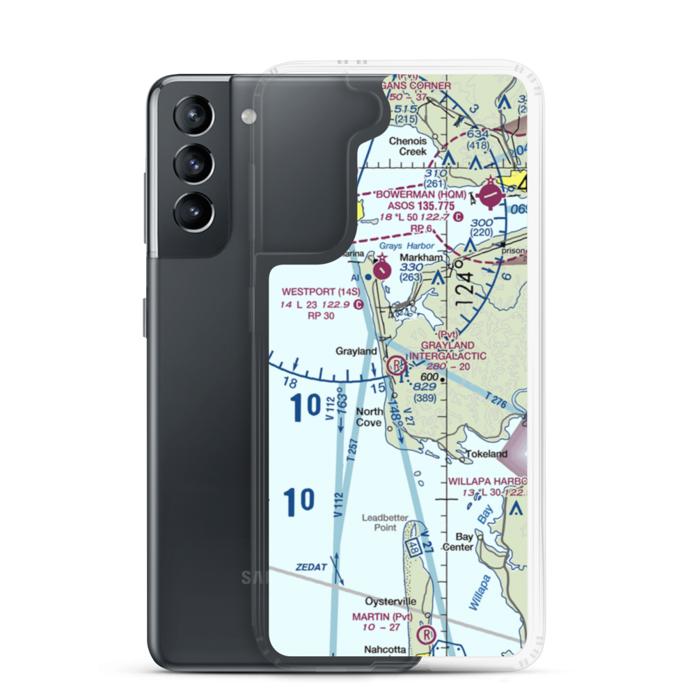 Grayland Intergalactic Airport (43IG) VFR Sectional Samsung Case Samsung Galaxy S21 model shown