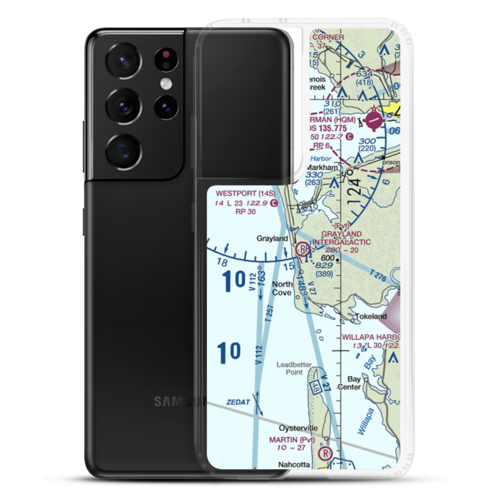 Grayland Intergalactic Airport (43IG) VFR Sectional Samsung Case Samsung Galaxy S21 Ultra model shown