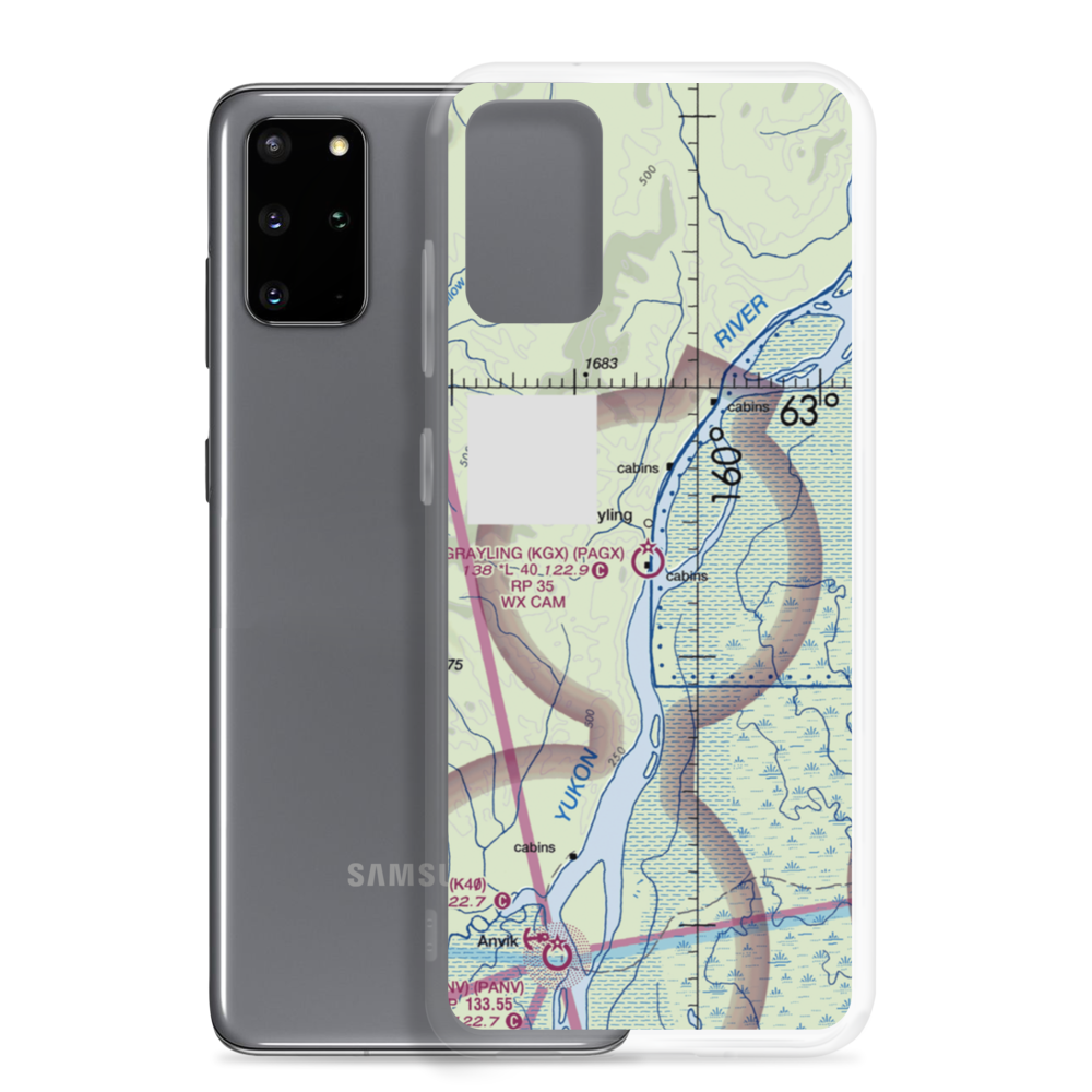 Grayling Airport (KGX) VFR Sectional Samsung Case Samsung Galaxy S20 Plus model shown