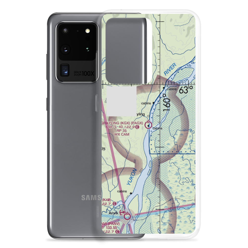 Grayling Airport (KGX) VFR Sectional Samsung Case Samsung Galaxy S20 Ultra model shown