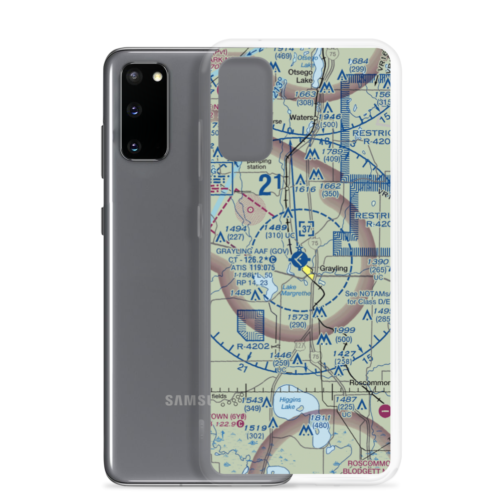 Grayling Army Air Field (GOV) VFR Sectional Samsung Case Samsung Galaxy S20 model shown