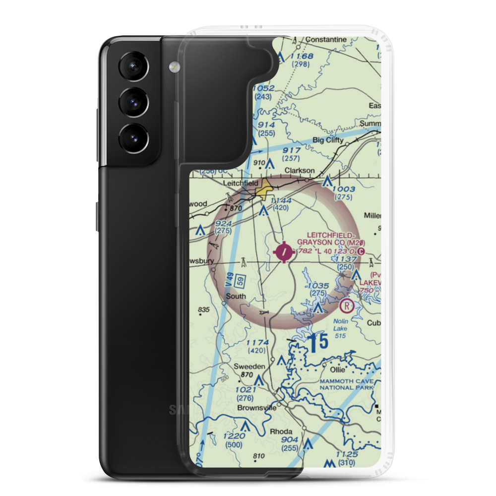 Grayson County Airport (M20) VFR Sectional Samsung Case Samsung Galaxy S21 Plus model shown