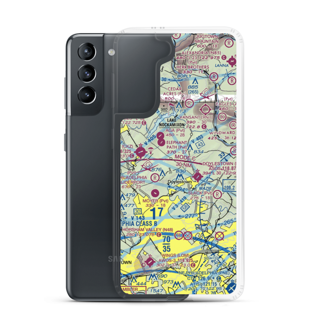 Graystrip Airport (PS46) VFR Sectional Samsung Case Samsung Galaxy S21 model shown