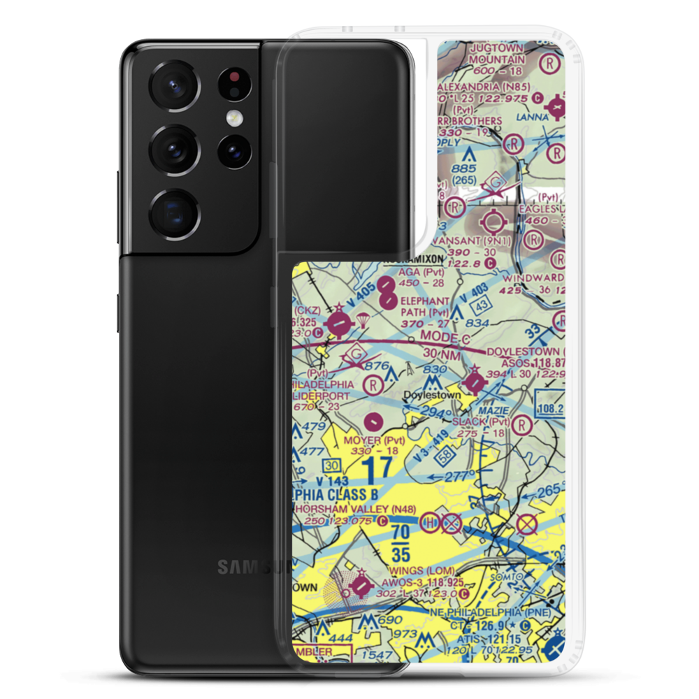 Graystrip Airport (PS46) VFR Sectional Samsung Case Samsung Galaxy S21 Ultra model shown