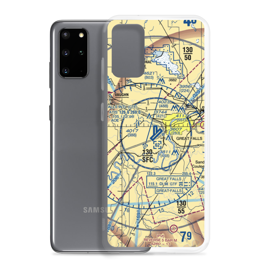 Great Falls International Airport (GTF) VFR Sectional Samsung Case Samsung Galaxy S20 Plus model shown