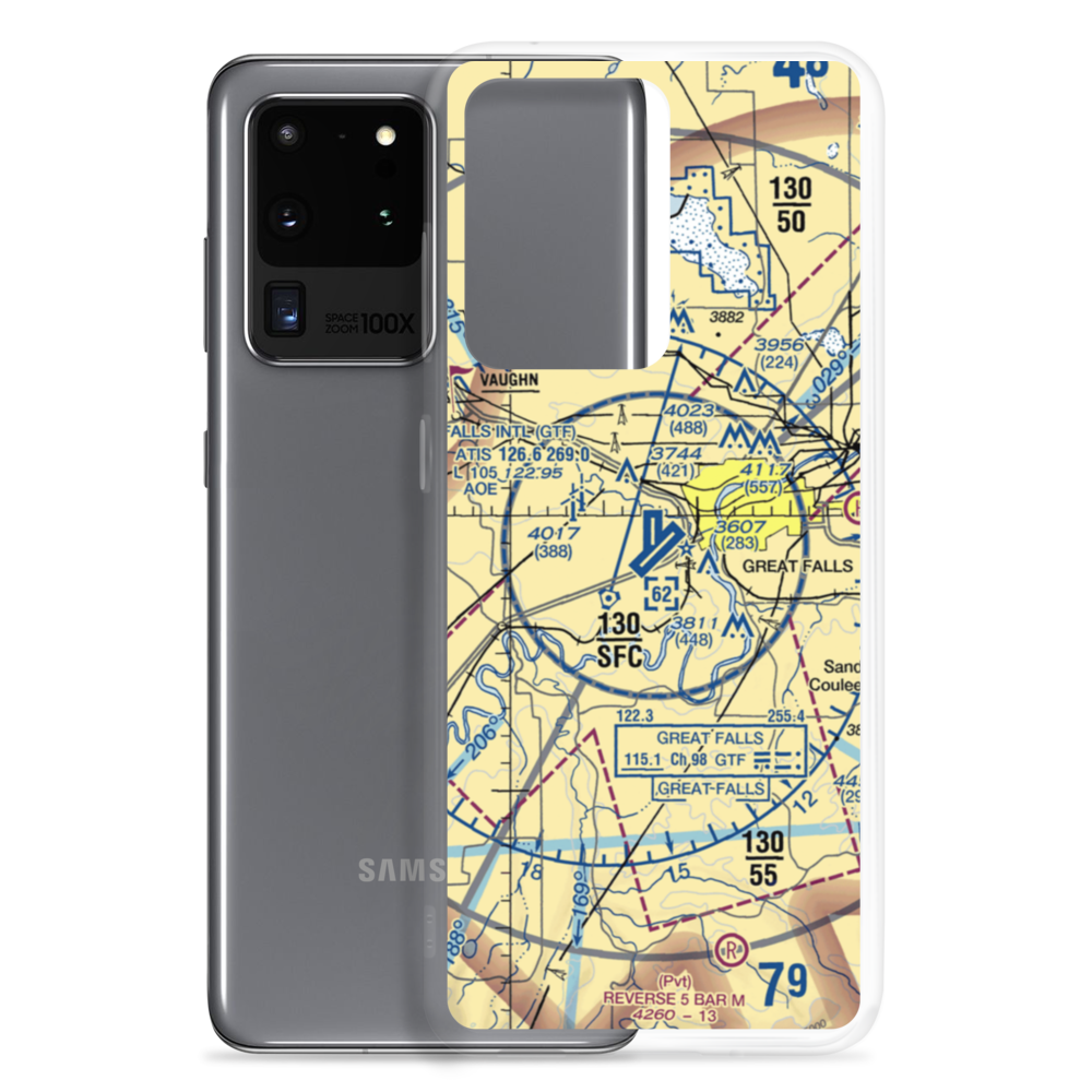 Great Falls International Airport (GTF) VFR Sectional Samsung Case Samsung Galaxy S20 Ultra model shown