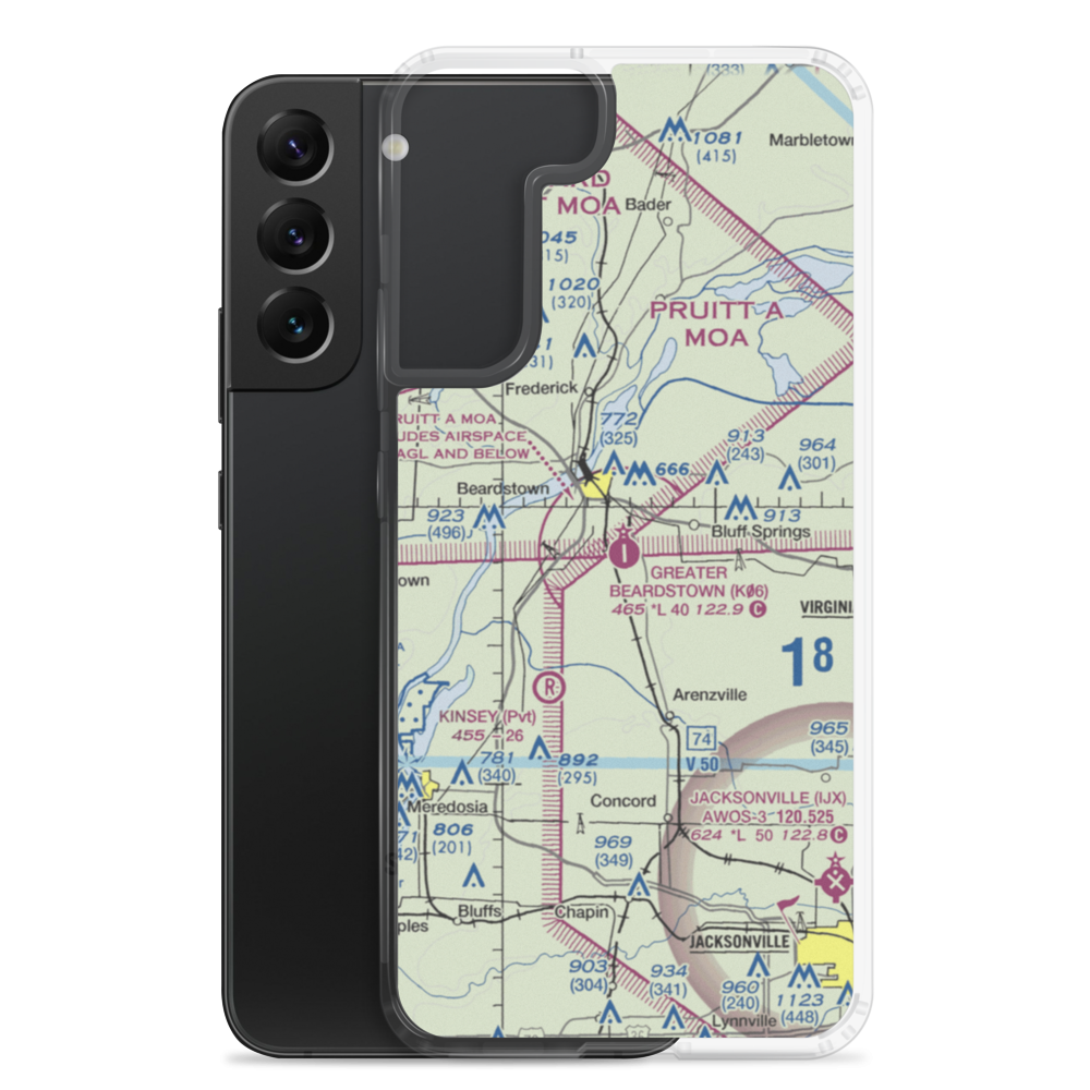 Greater Beardstown Airport (K06) VFR Sectional Samsung Case Samsung Galaxy S22 Plus model shown