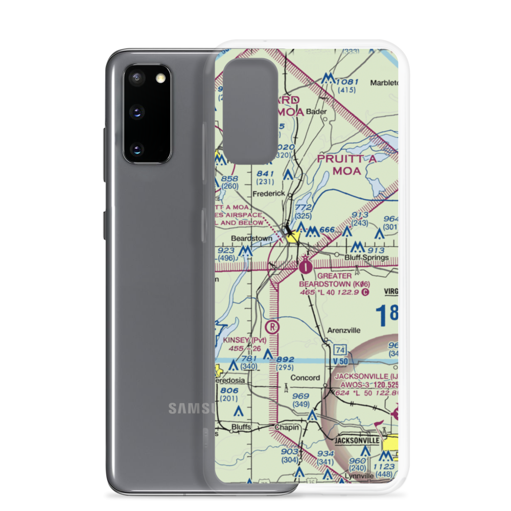 Greater Beardstown Airport (K06) VFR Sectional Samsung Case Samsung Galaxy S20 model shown