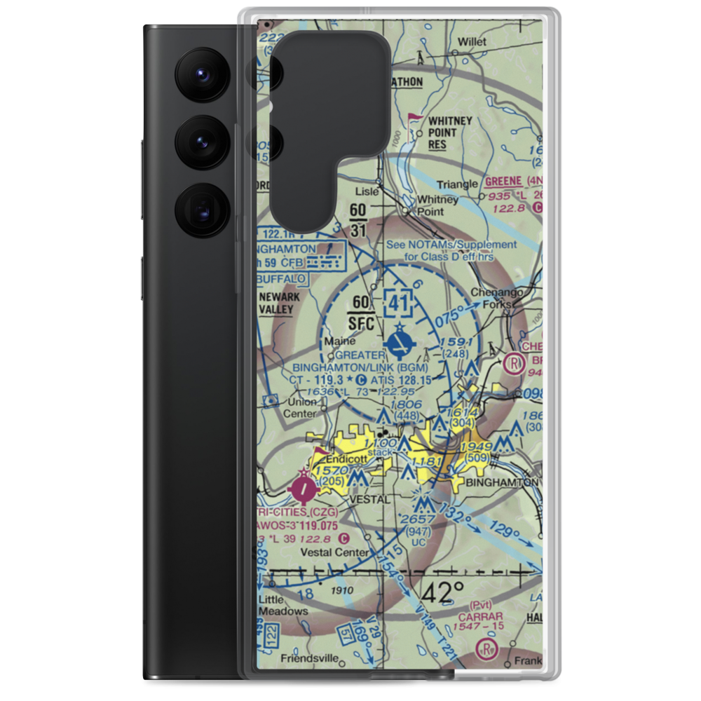 Greater Binghamton/Edwin A Link field (BGM) VFR Sectional Samsung Case Samsung Galaxy S22 Ultra model shown