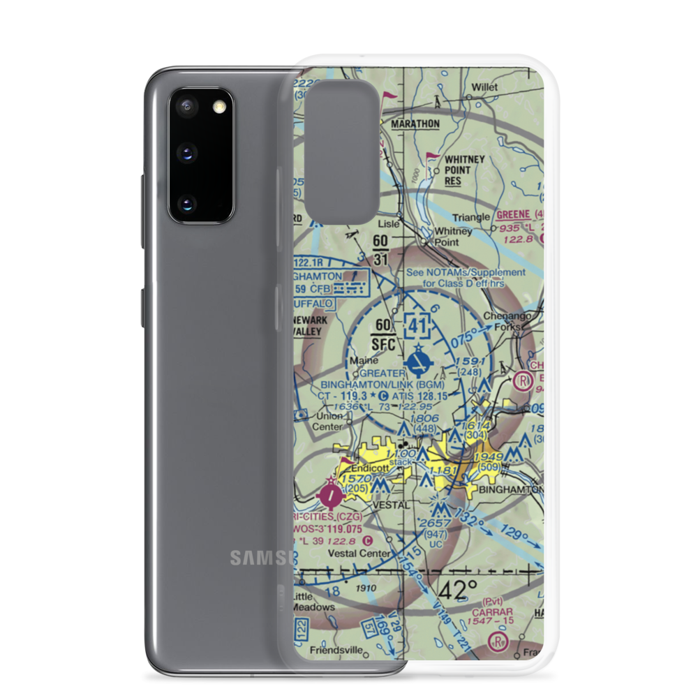 Greater Binghamton/Edwin A Link field (BGM) VFR Sectional Samsung Case Samsung Galaxy S20 model shown