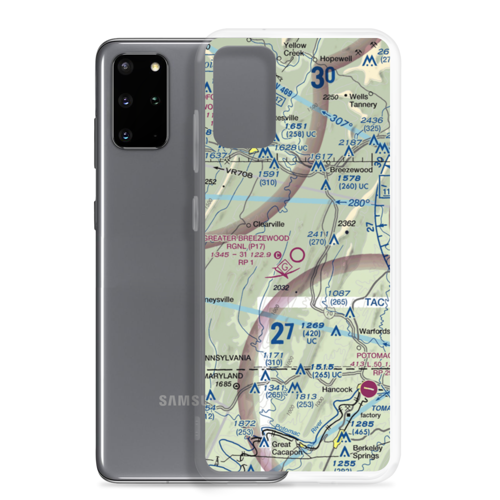 Greater Breezewood Regional Airport (P17) VFR Sectional Samsung Case Samsung Galaxy S20 Plus model shown