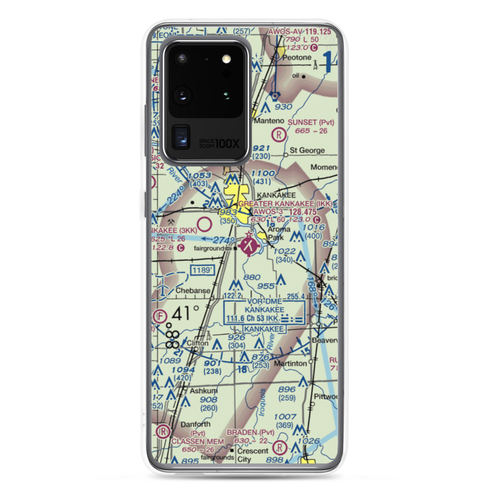 Greater Kankakee Airport (IKK) VFR Sectional Samsung Case Samsung Galaxy S20 Ultra model shown