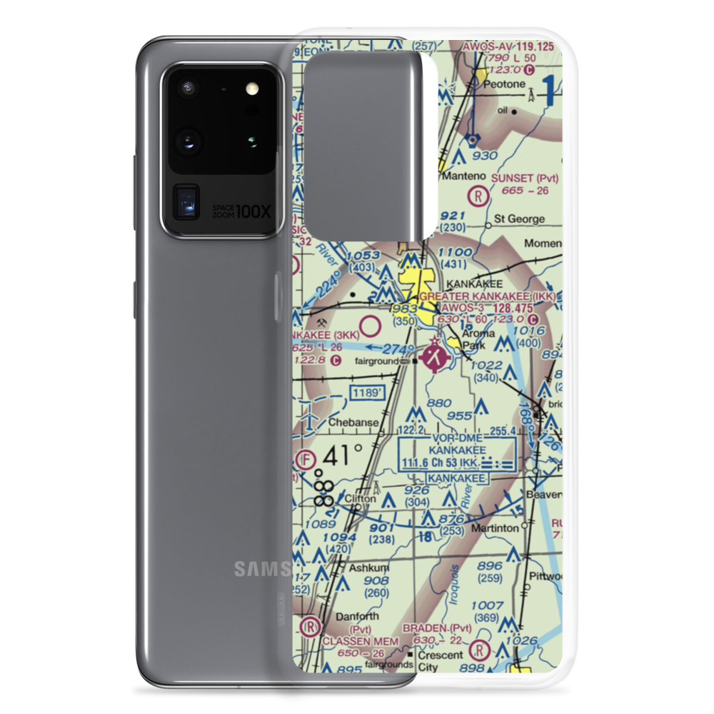Greater Kankakee Airport (IKK) VFR Sectional Samsung Case Samsung Galaxy S20 Ultra model shown
