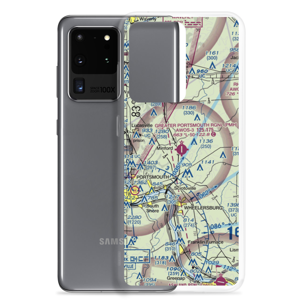 Greater Portsmouth Regional Airport (PMH) VFR Sectional Samsung Case Samsung Galaxy S20 Ultra model shown