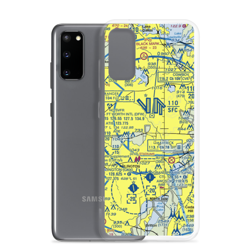 Greater Southwest International Airport-Amon Carter Field (GSW) VFR Sectional Samsung Case Samsung Galaxy S20 model shown