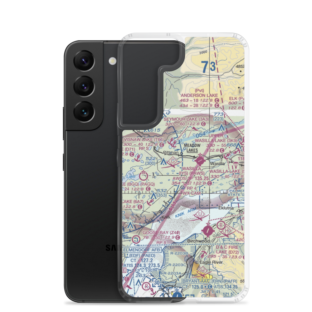 Grebe Lake Airport (AK45) VFR Sectional Samsung Case Samsung Galaxy S22 model shown