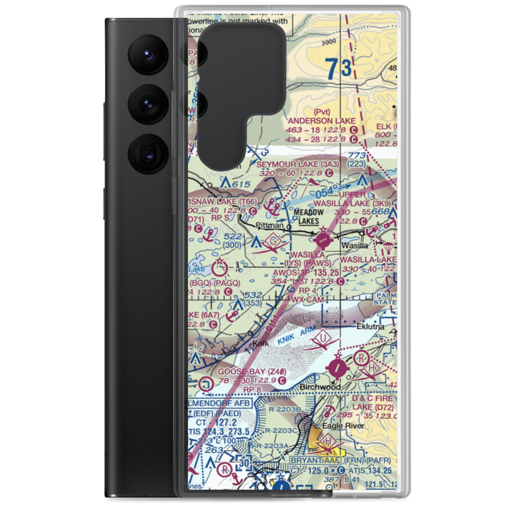 Grebe Lake Airport (AK45) VFR Sectional Samsung Case Samsung Galaxy S22 Ultra model shown