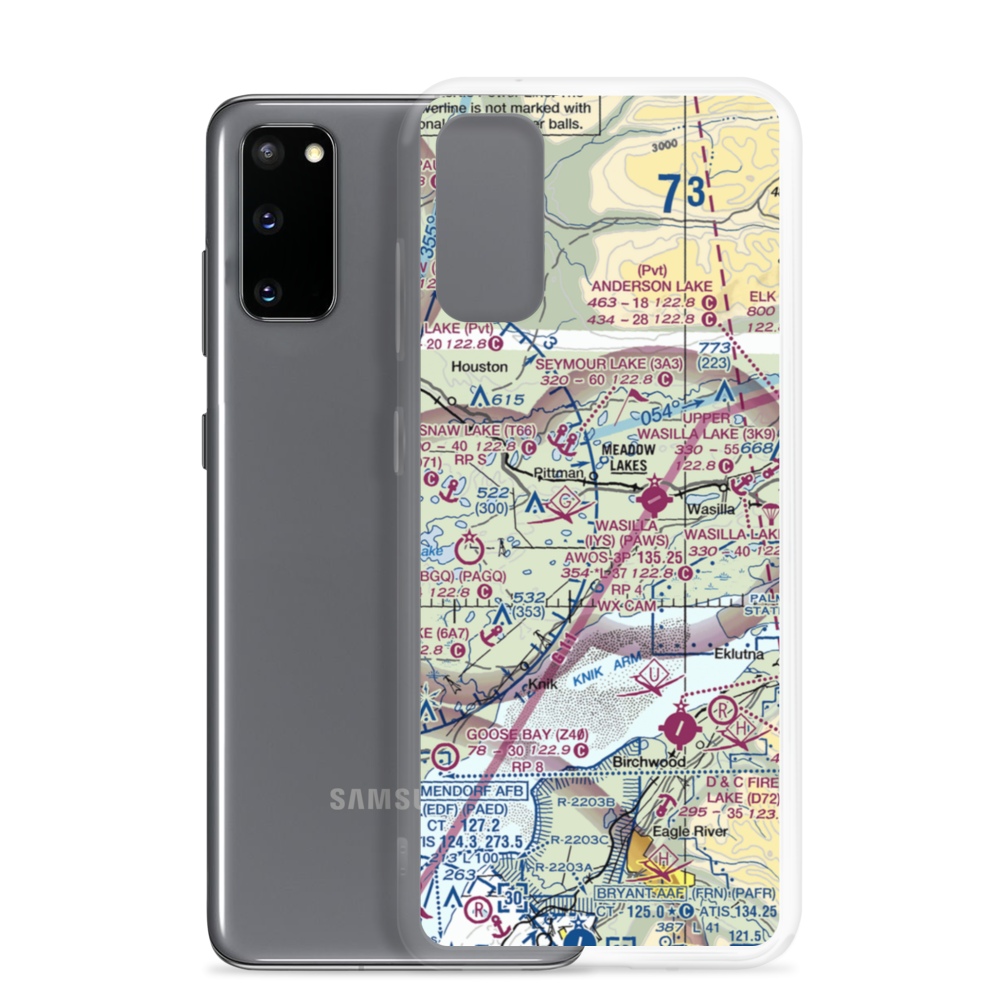 Grebe Lake Airport (AK45) VFR Sectional Samsung Case Samsung Galaxy S20 model shown