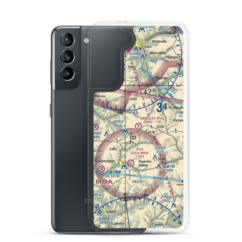 Greeley Airport (PN15) VFR Sectional Samsung Case Samsung Galaxy S21 model shown