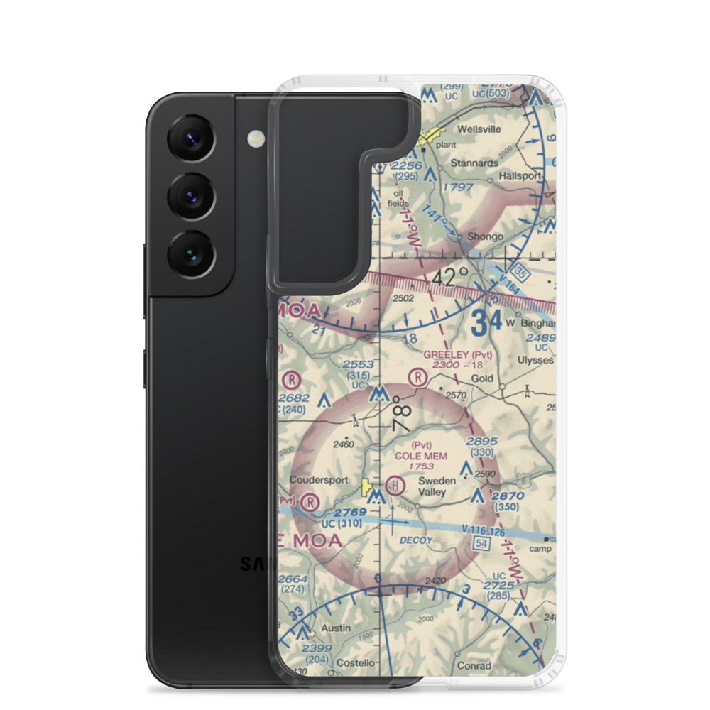 Greeley Airport (PN15) VFR Sectional Samsung Case Samsung Galaxy S22 model shown