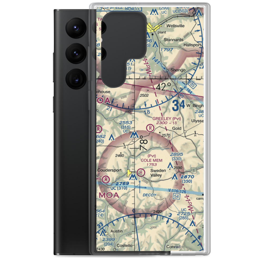 Greeley Airport (PN15) VFR Sectional Samsung Case Samsung Galaxy S22 Ultra model shown