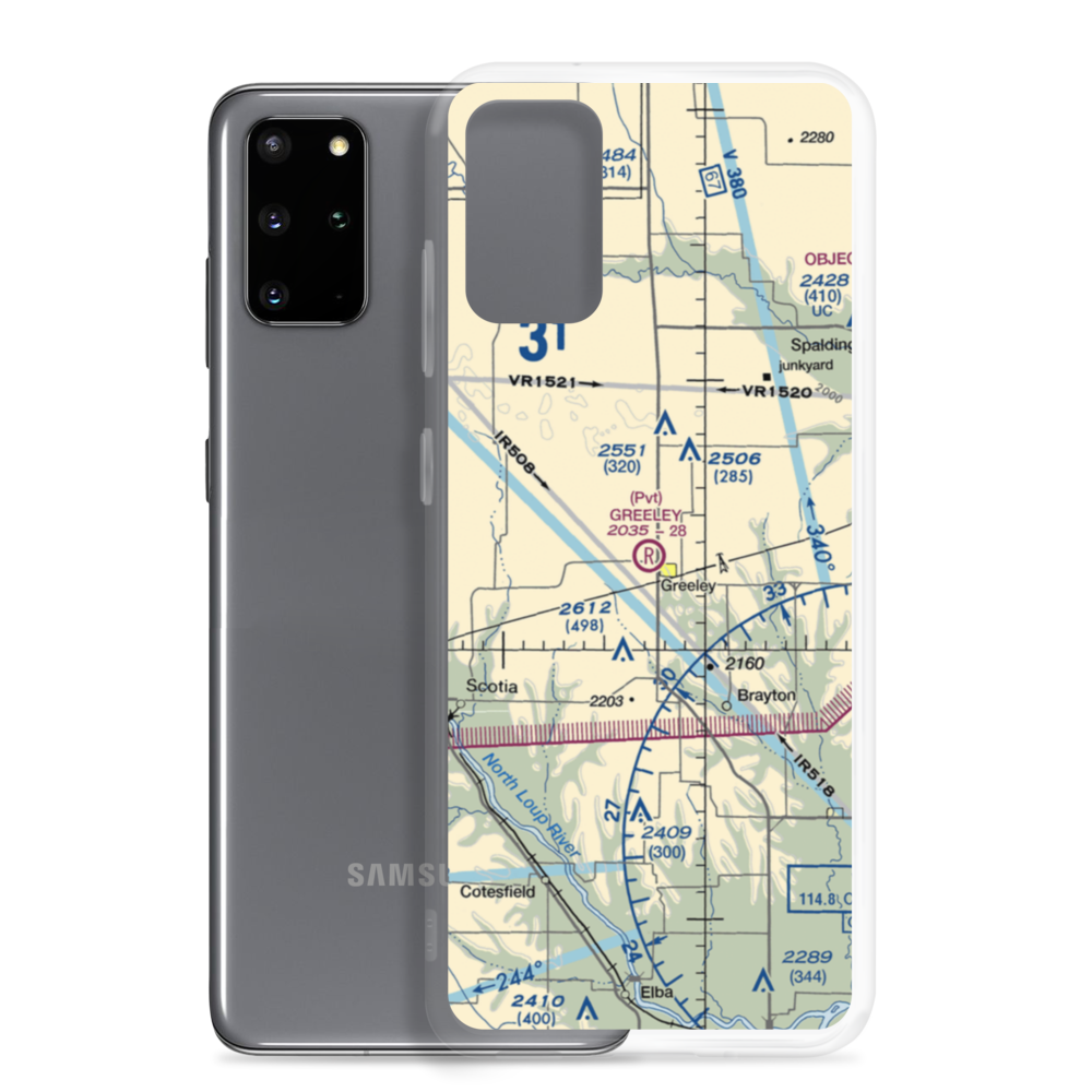 Greeley Municipal Airport (99Y) VFR Sectional Samsung Case Samsung Galaxy S20 Plus model shown