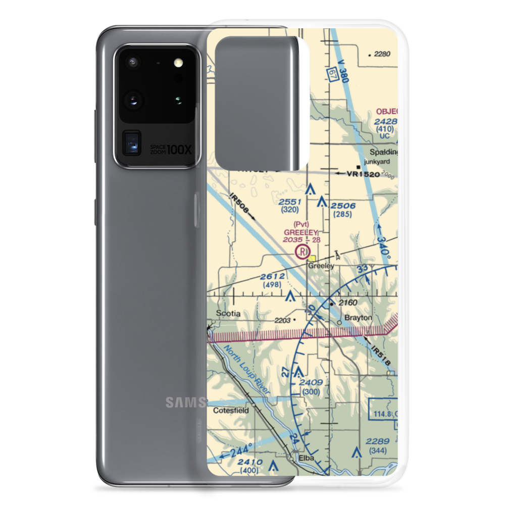 Greeley Municipal Airport (99Y) VFR Sectional Samsung Case Samsung Galaxy S20 Ultra model shown