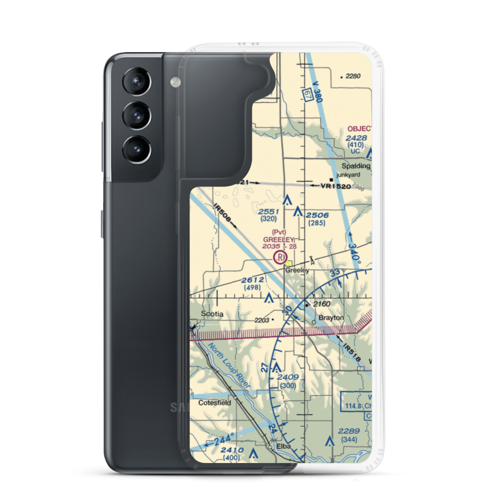 Greeley Municipal Airport (99Y) VFR Sectional Samsung Case Samsung Galaxy S21 model shown