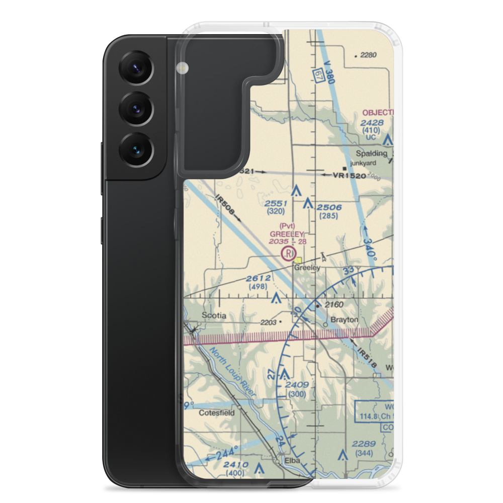 Greeley Municipal Airport (NE46) VFR Sectional Samsung Case Samsung Galaxy S22 Plus model shown