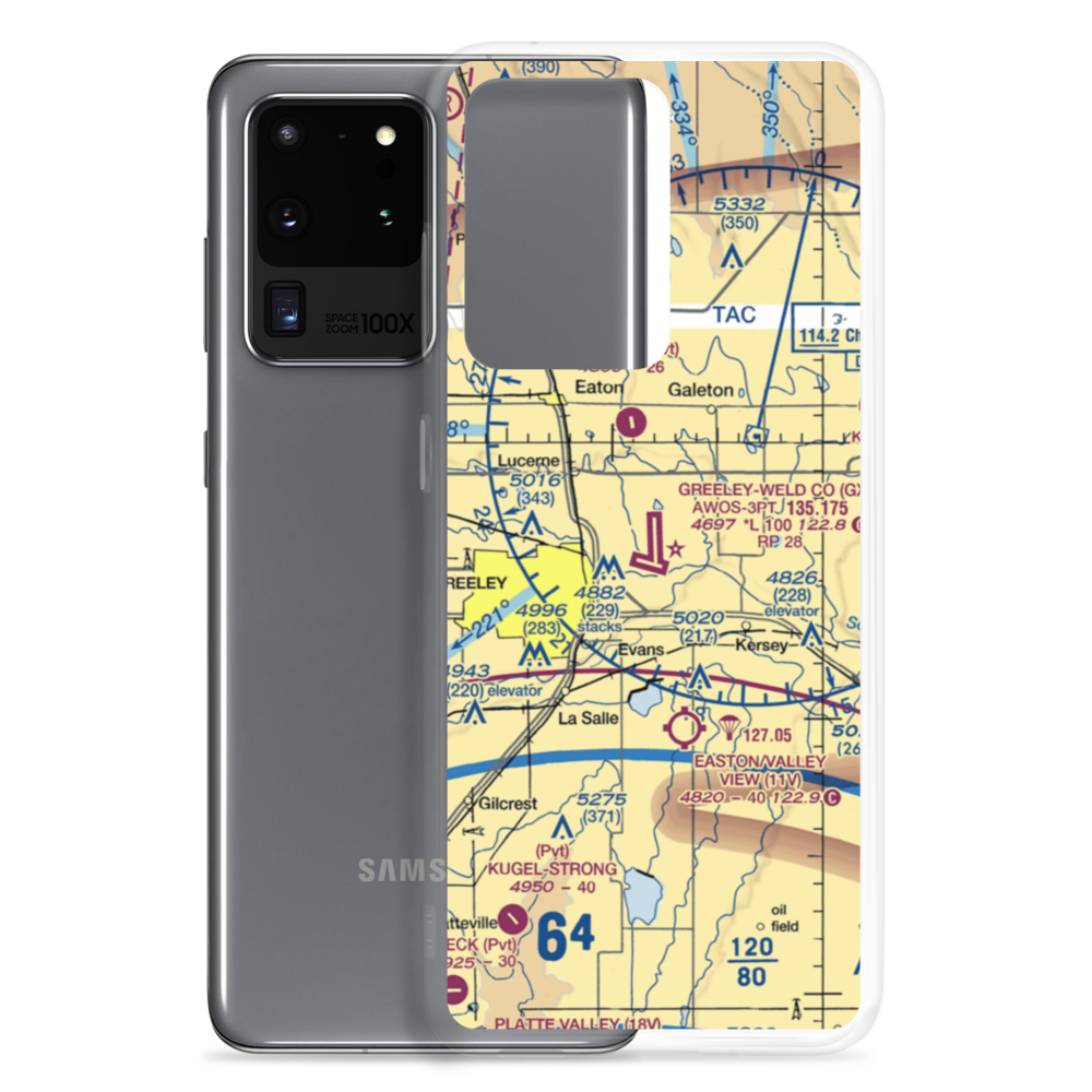 Greeley–Weld County Airport (GXY) VFR Sectional Samsung Case Samsung Galaxy S20 Ultra model shown