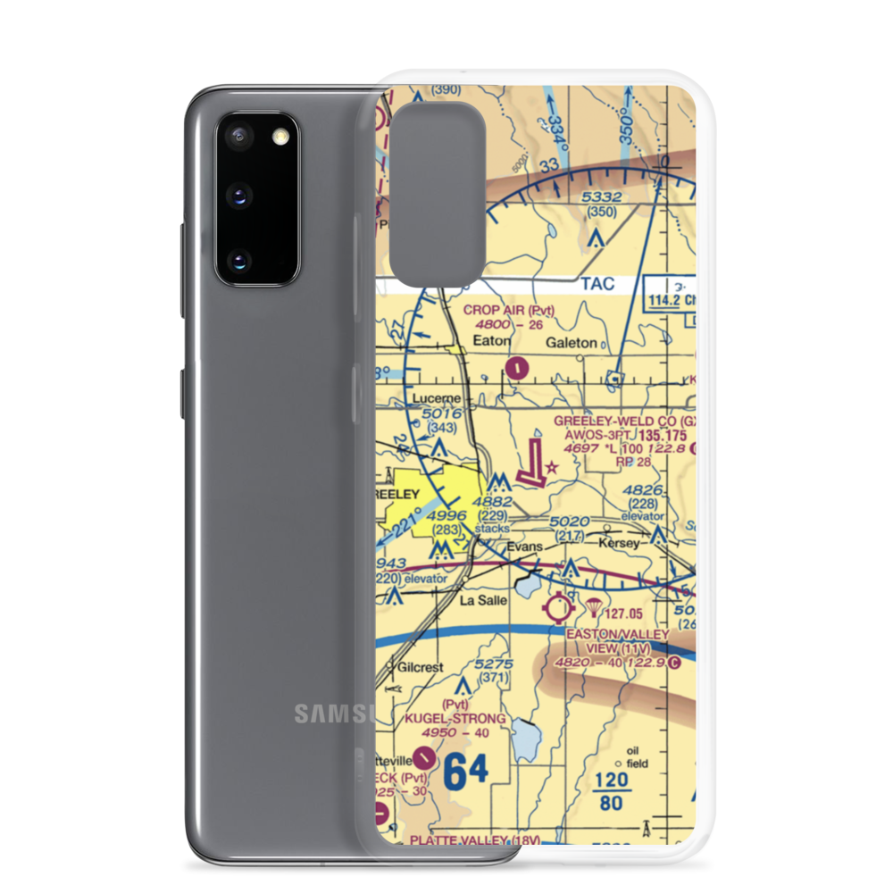Greeley–Weld County Airport (GXY) VFR Sectional Samsung Case Samsung Galaxy S20 model shown