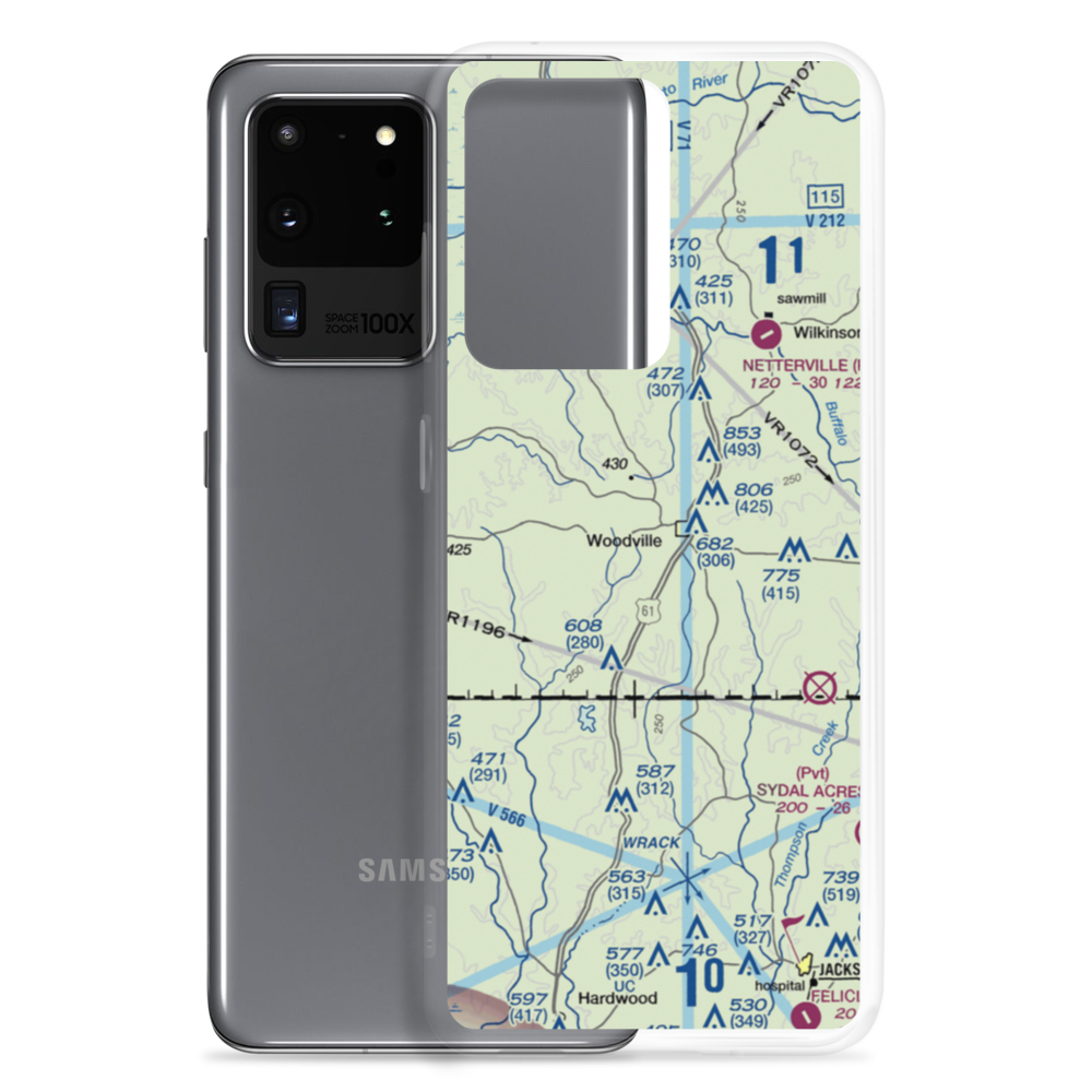 Green Acres Airport (12MS) VFR Sectional Samsung Case Samsung Galaxy S20 Ultra model shown