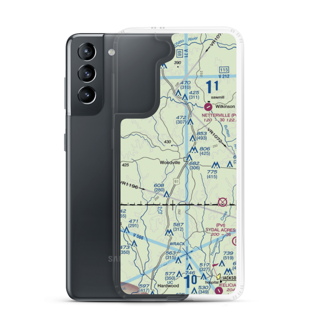 Green Acres Airport (12MS) VFR Sectional Samsung Case Samsung Galaxy S21 model shown