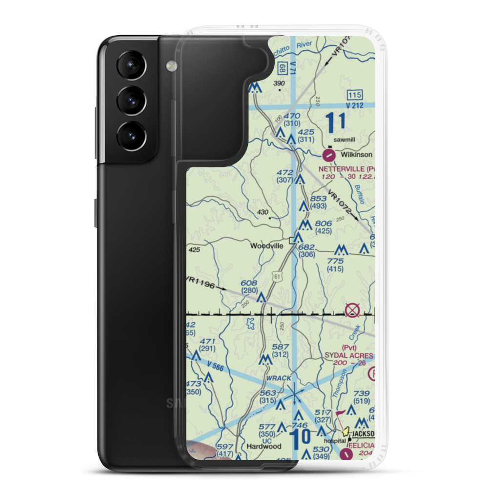 Green Acres Airport (12MS) VFR Sectional Samsung Case Samsung Galaxy S21 Plus model shown