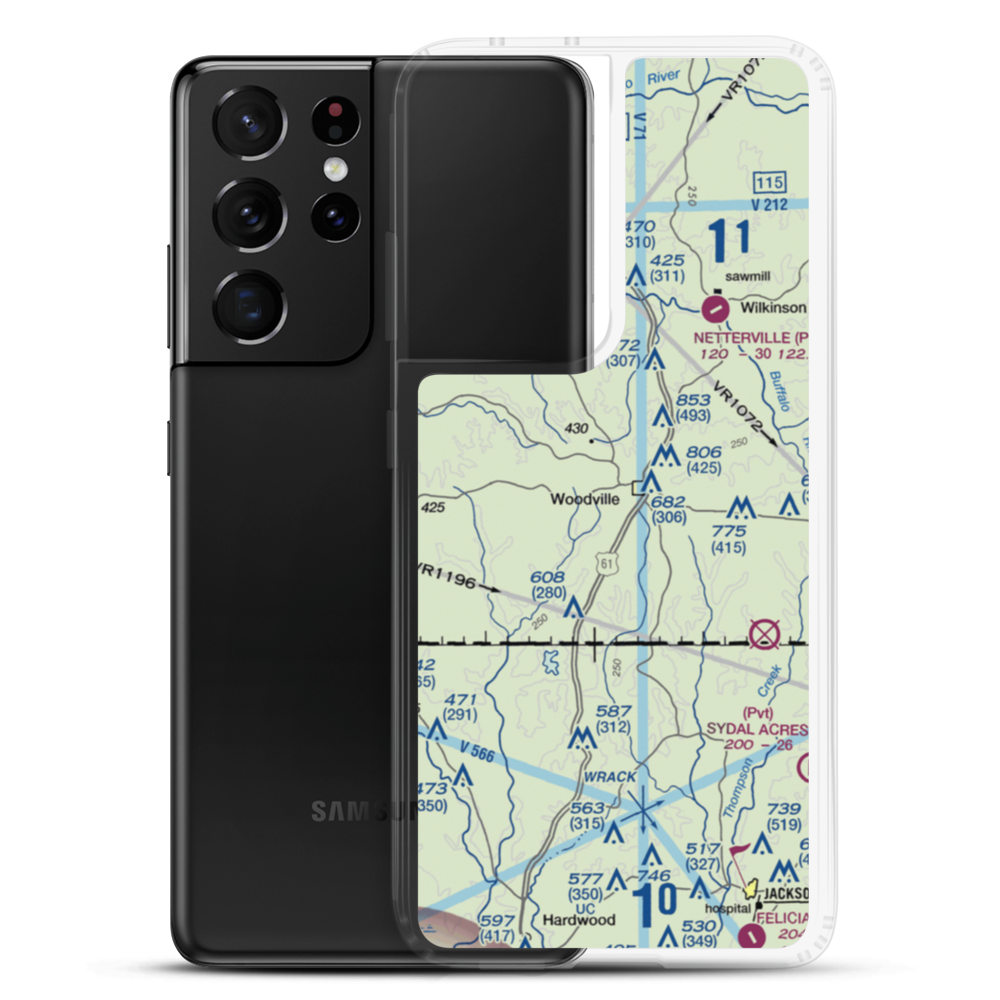 Green Acres Airport (12MS) VFR Sectional Samsung Case Samsung Galaxy S21 Ultra model shown