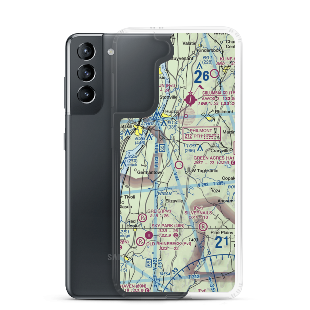 Green Acres Airport (1A1) VFR Sectional Samsung Case Samsung Galaxy S21 model shown