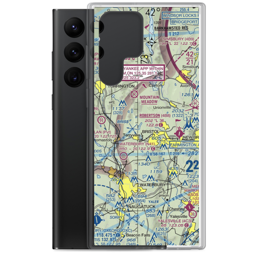 Green Acres Airport (CT96) VFR Sectional Samsung Case Samsung Galaxy S22 Ultra model shown