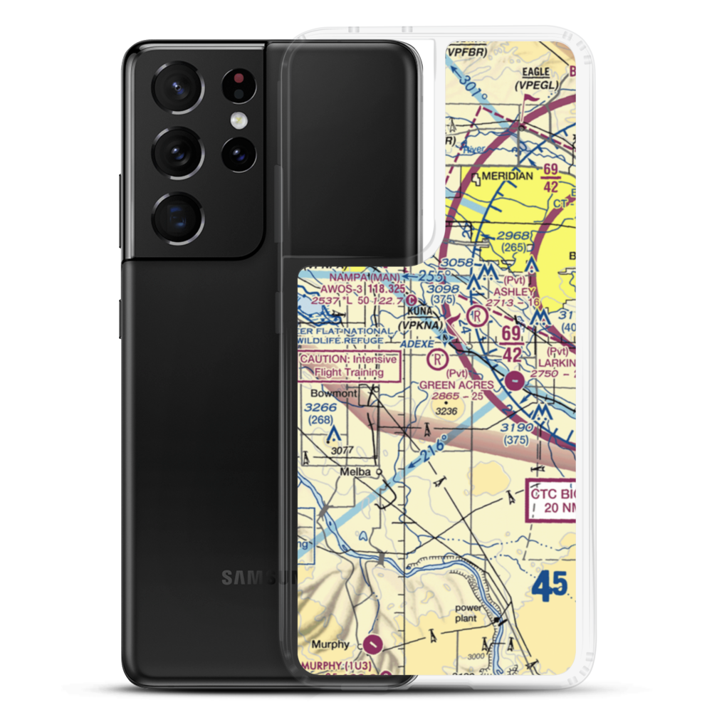 Green Acres Airport (ID68) VFR Sectional Samsung Case Samsung Galaxy S21 Ultra model shown