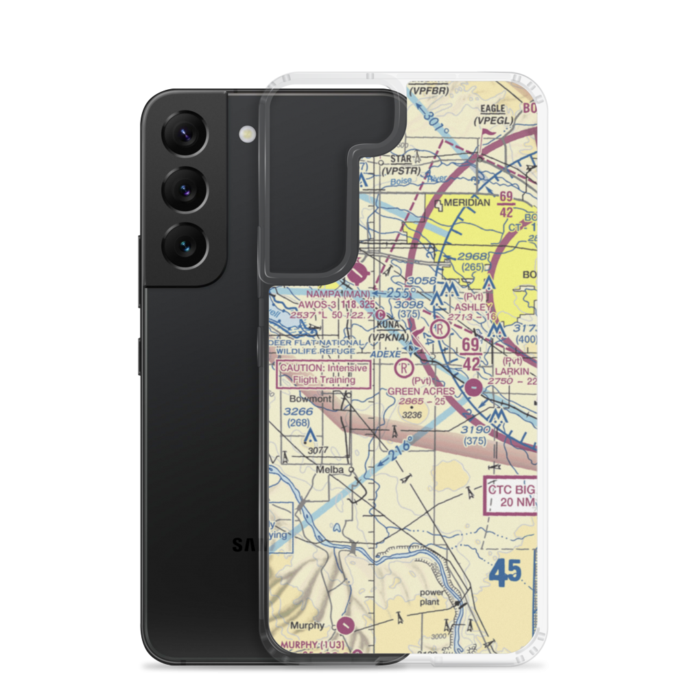Green Acres Airport (ID68) VFR Sectional Samsung Case Samsung Galaxy S22 model shown