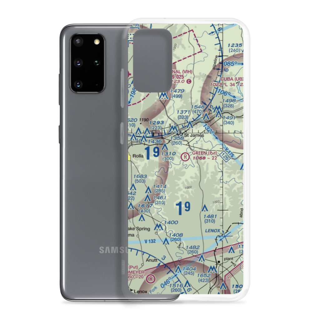 Green Airfield (96MU) VFR Sectional Samsung Case Samsung Galaxy S20 Plus model shown